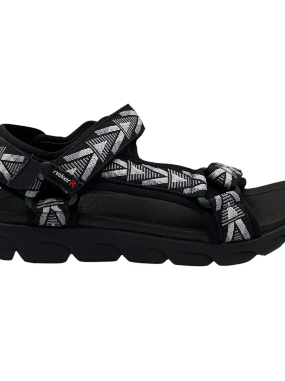 Rieker Men's Cesar 02 Sport Adjustable Walking Sandals Size 10/EU 43 Black/Grey